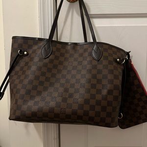 LV authentic checkered brown tote bag